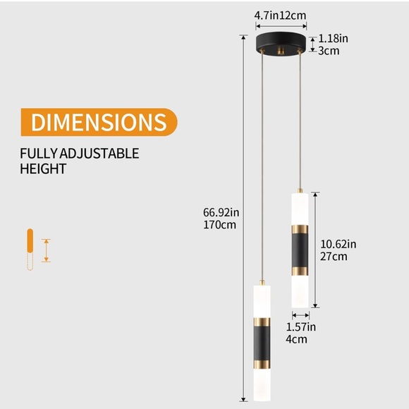 2-Light Modern Kitchen Island - Picture 2 of 5